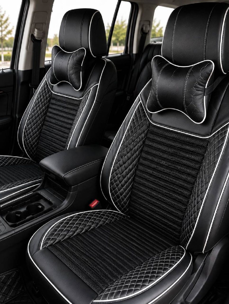 Black & White ML-53 Premium Fabric & Leather Seat Covers