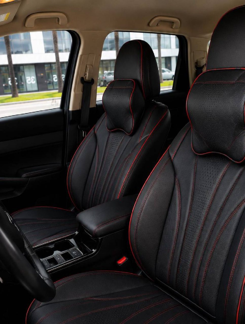 Black & Red ML-57 Luxury Custom-Made Seat Covers