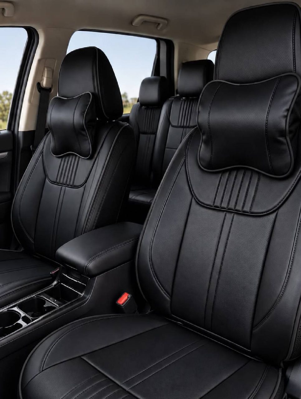 Black ML-96 Pro Custom-Made Leather Seat Covers