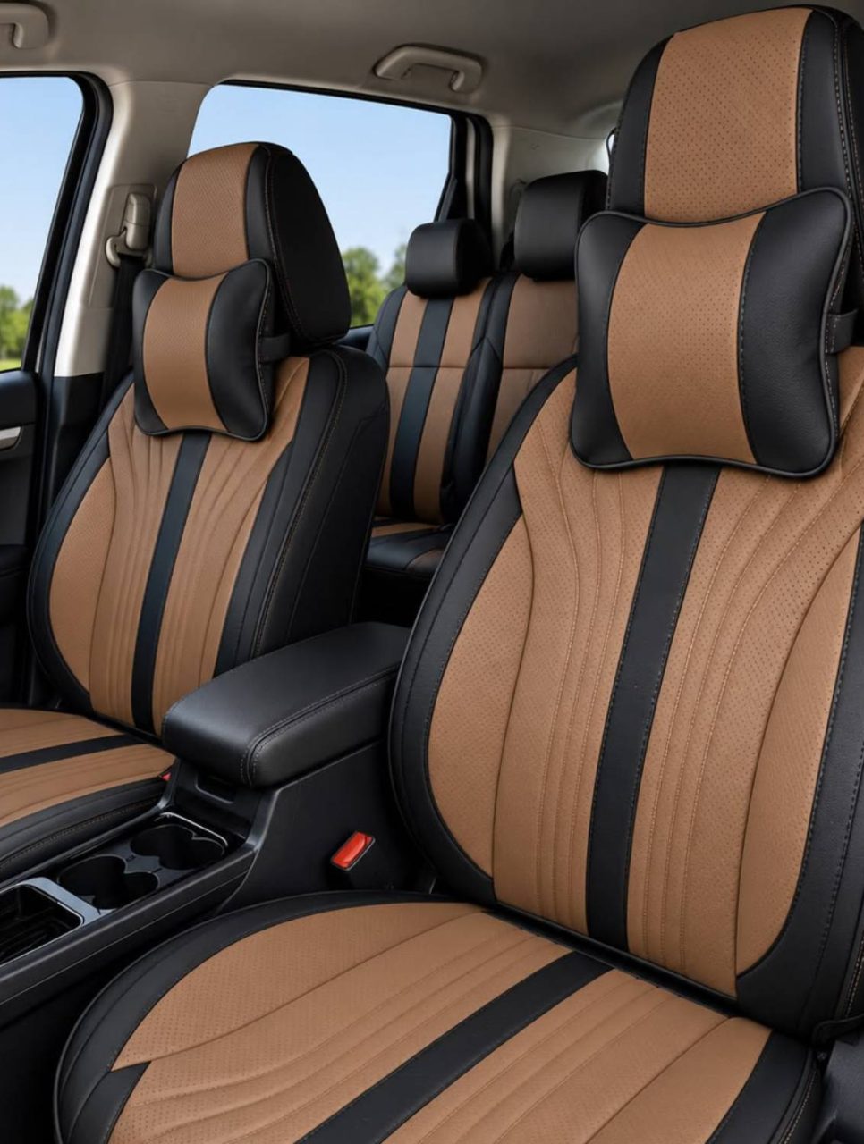 Brown ML-95 Custom-Made Leather Seat Covers