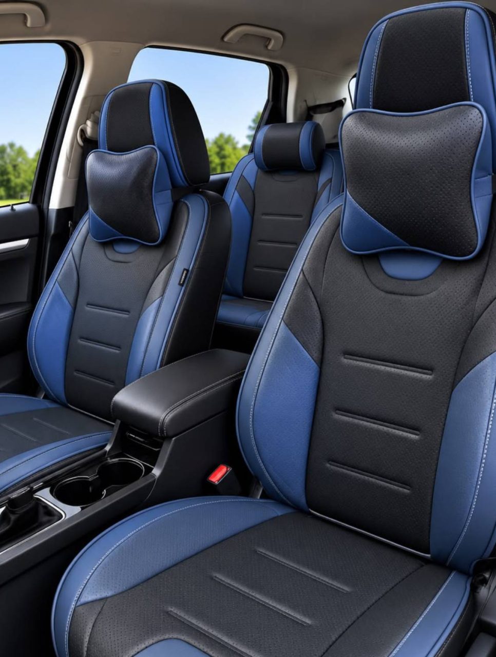 Steel Blue ML_91 Custom-Made Leather Seat Cover