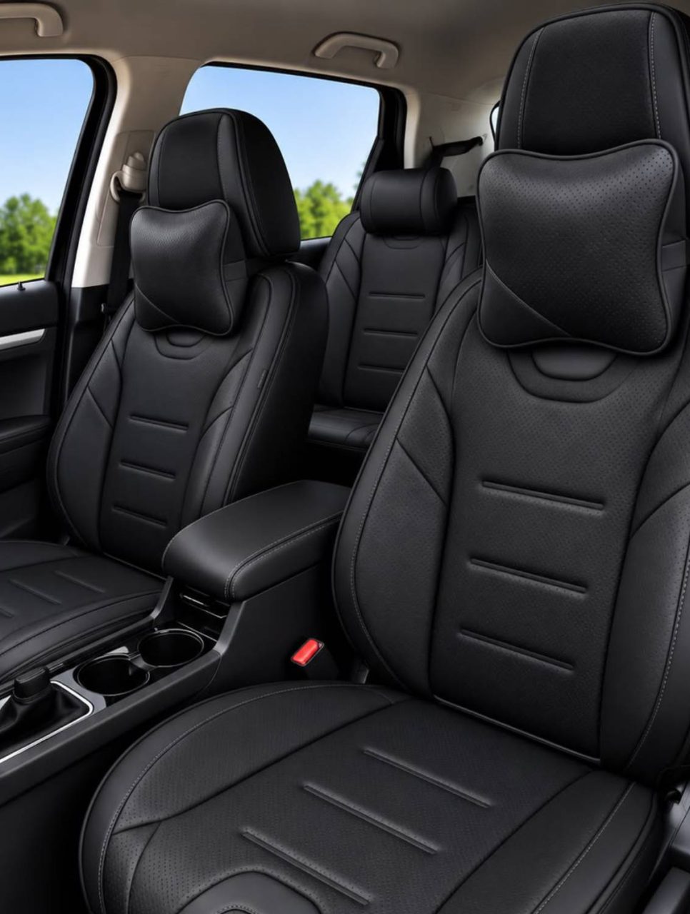 Black ML_91 Custom-Made Leather Seat Cover