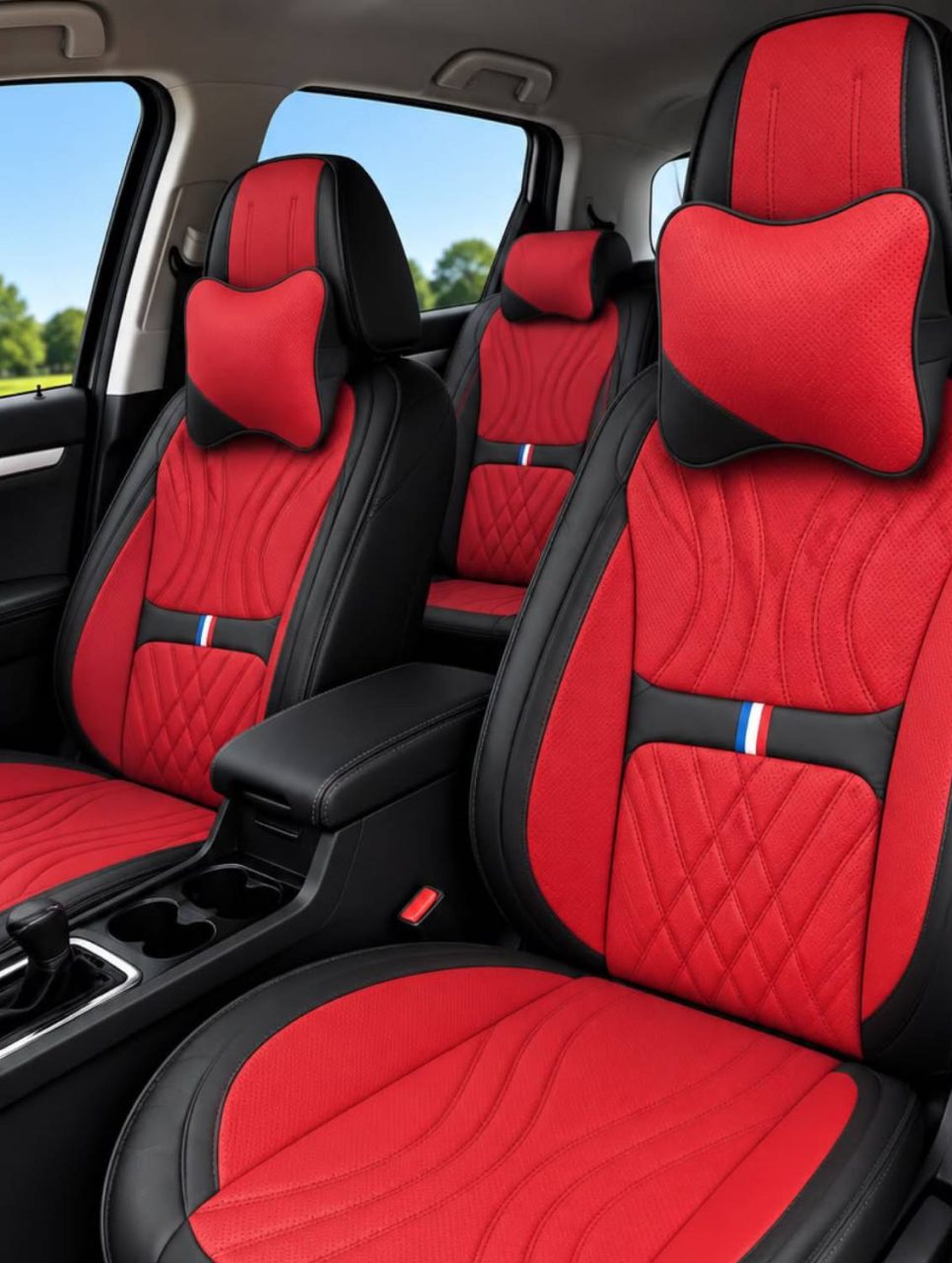 Red ML_97 Sport Custom-Made Leather Seat Covers