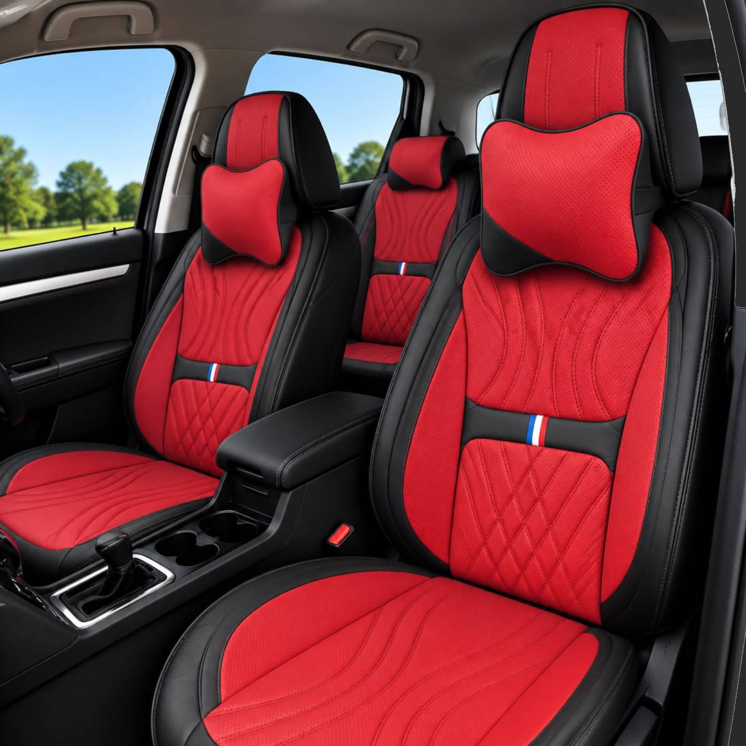 Red ML_97 Sport Custom-Made Leather Seat Covers