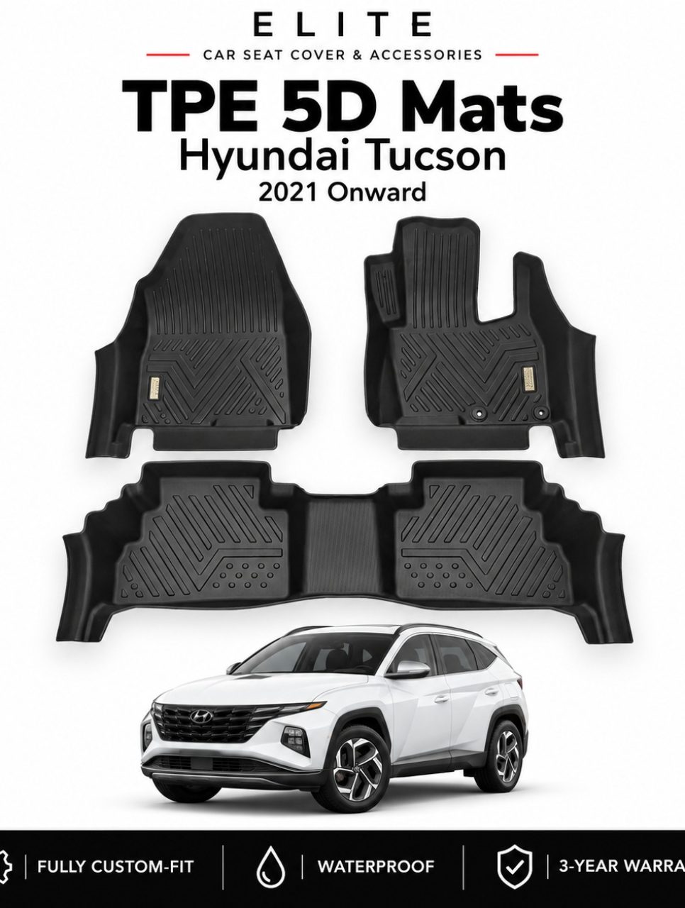 5D Car Floor Mats for Hyundai Tucson 2021-Onwards