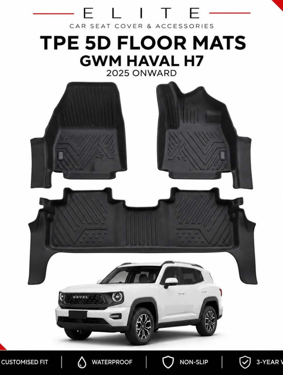 TPE 5D Floor Mats for GWM Haval H7 2025 Onwards