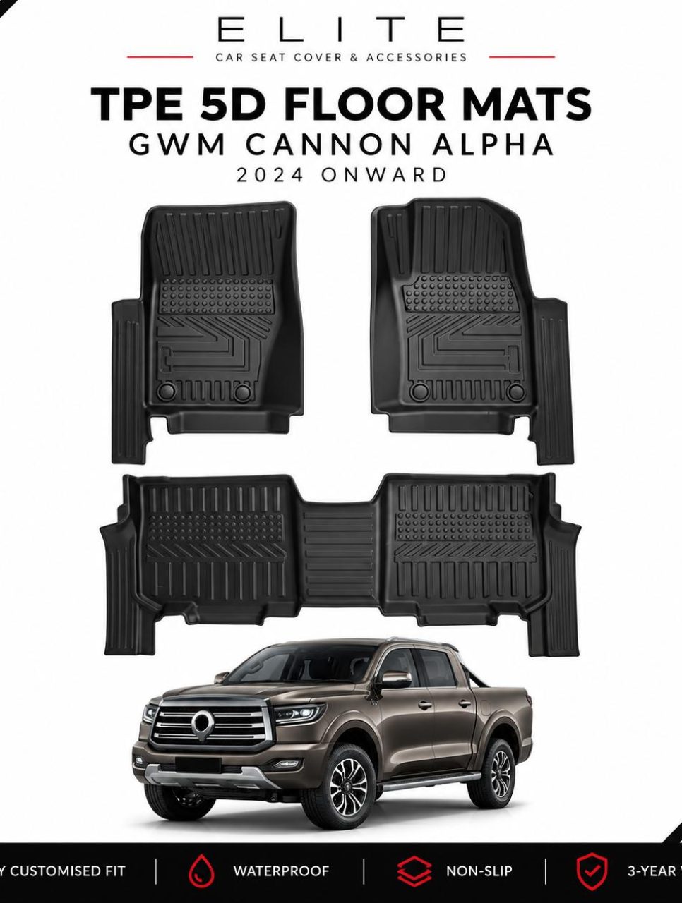 TPE 5D Floor Mats for GWM Cannon Alpha 2024 Onwards