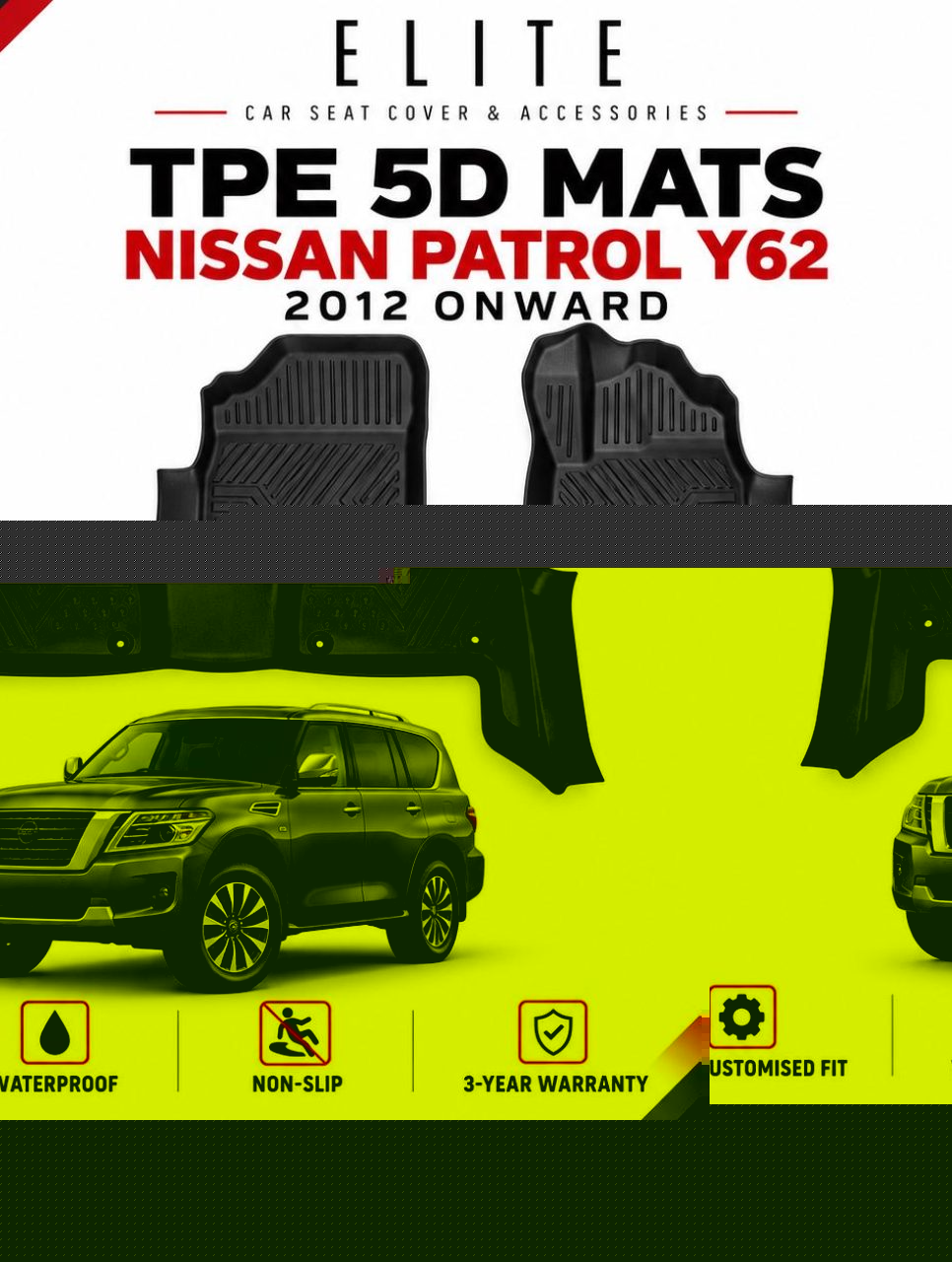 TPE 5D Mats for Nissan Patrol Y62 2012-onward