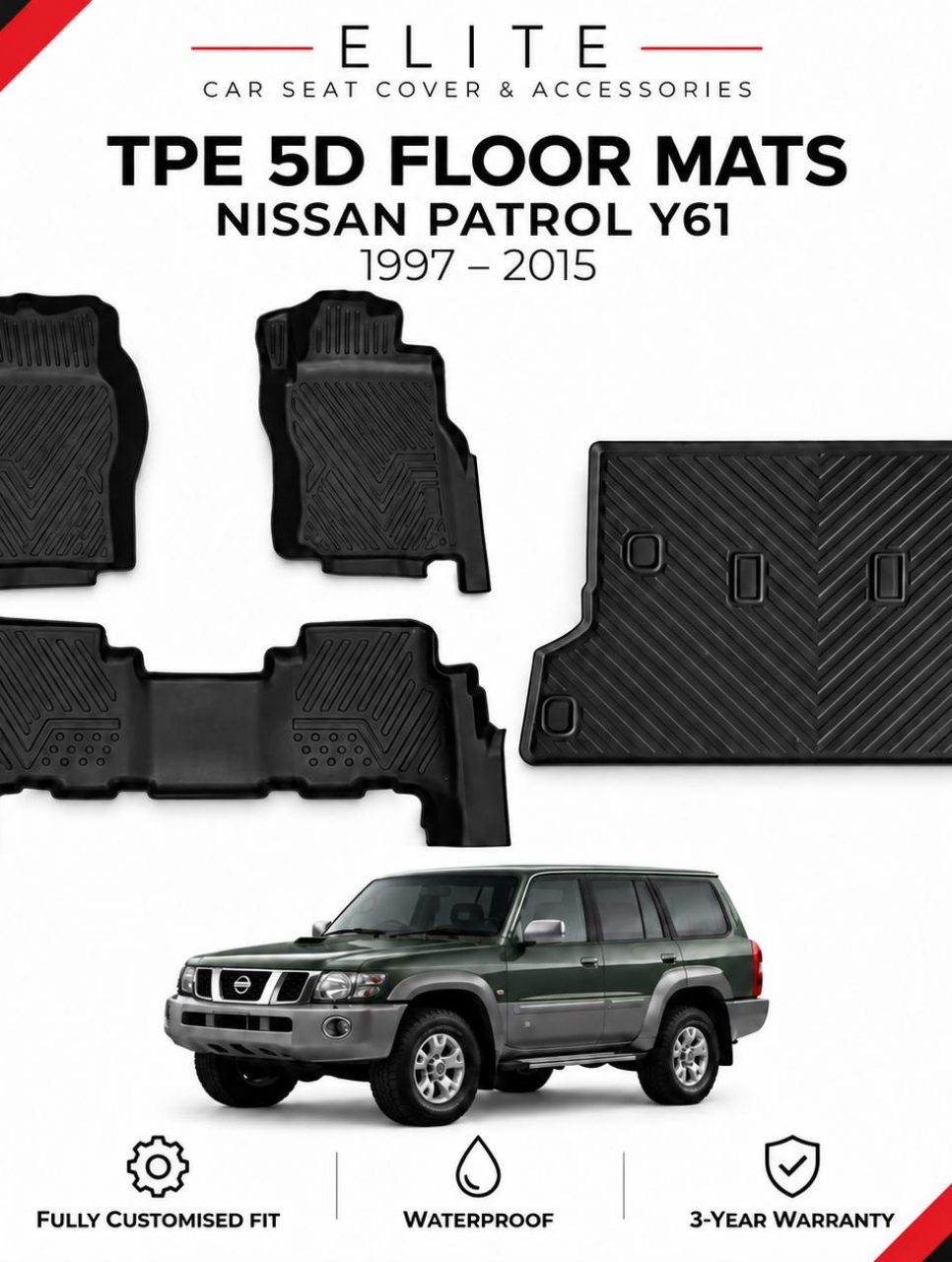 TPE 3D Mats for Nissan Patrol Y61/GU 1997–2015