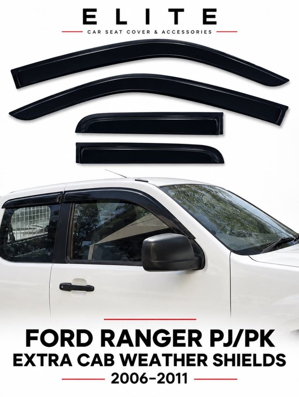 Ford Ranger PJ/PK Extra Cab Weather Shields