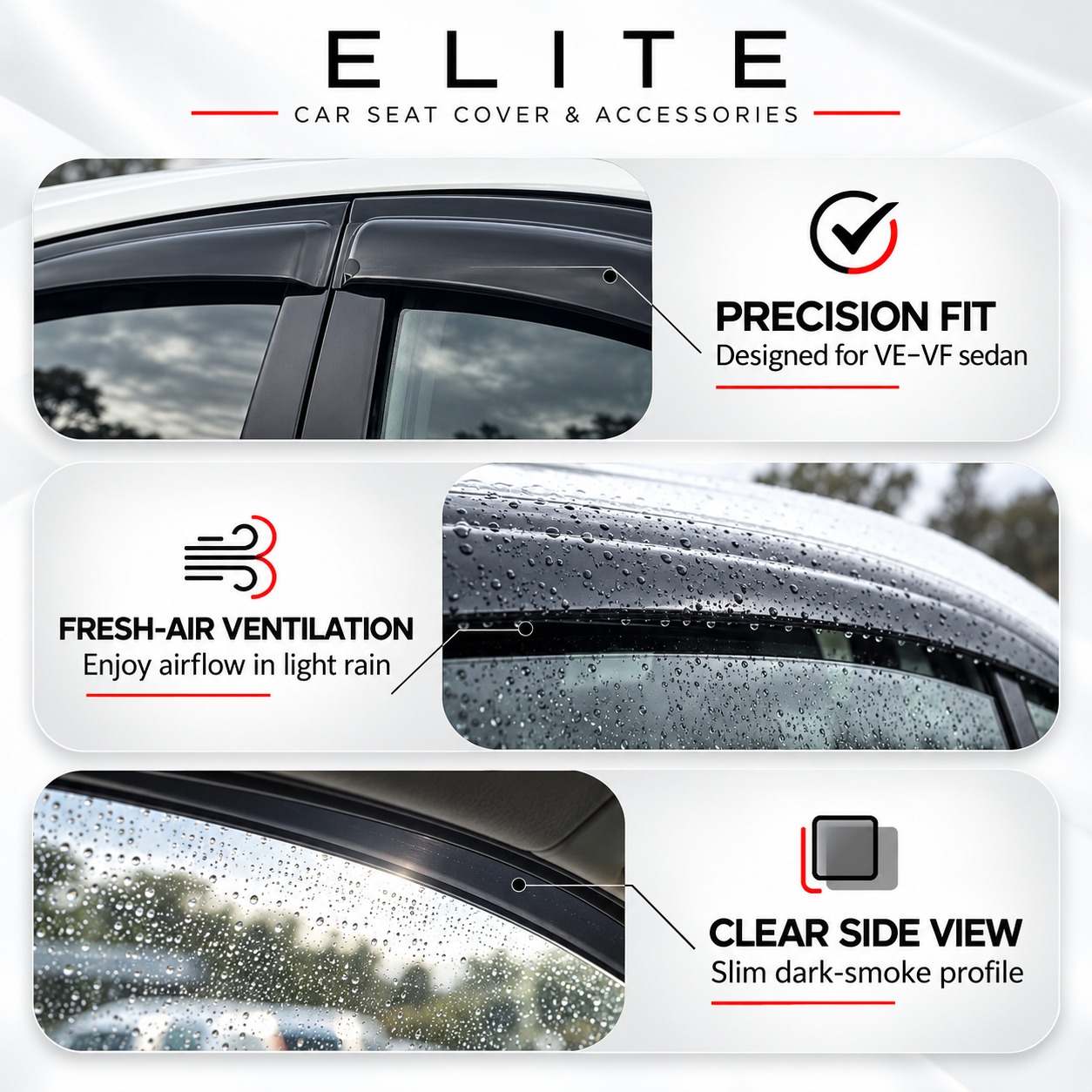 Weather Shields for Holden Commodore VE–VF Sedan 2006–2017 - Image 2
