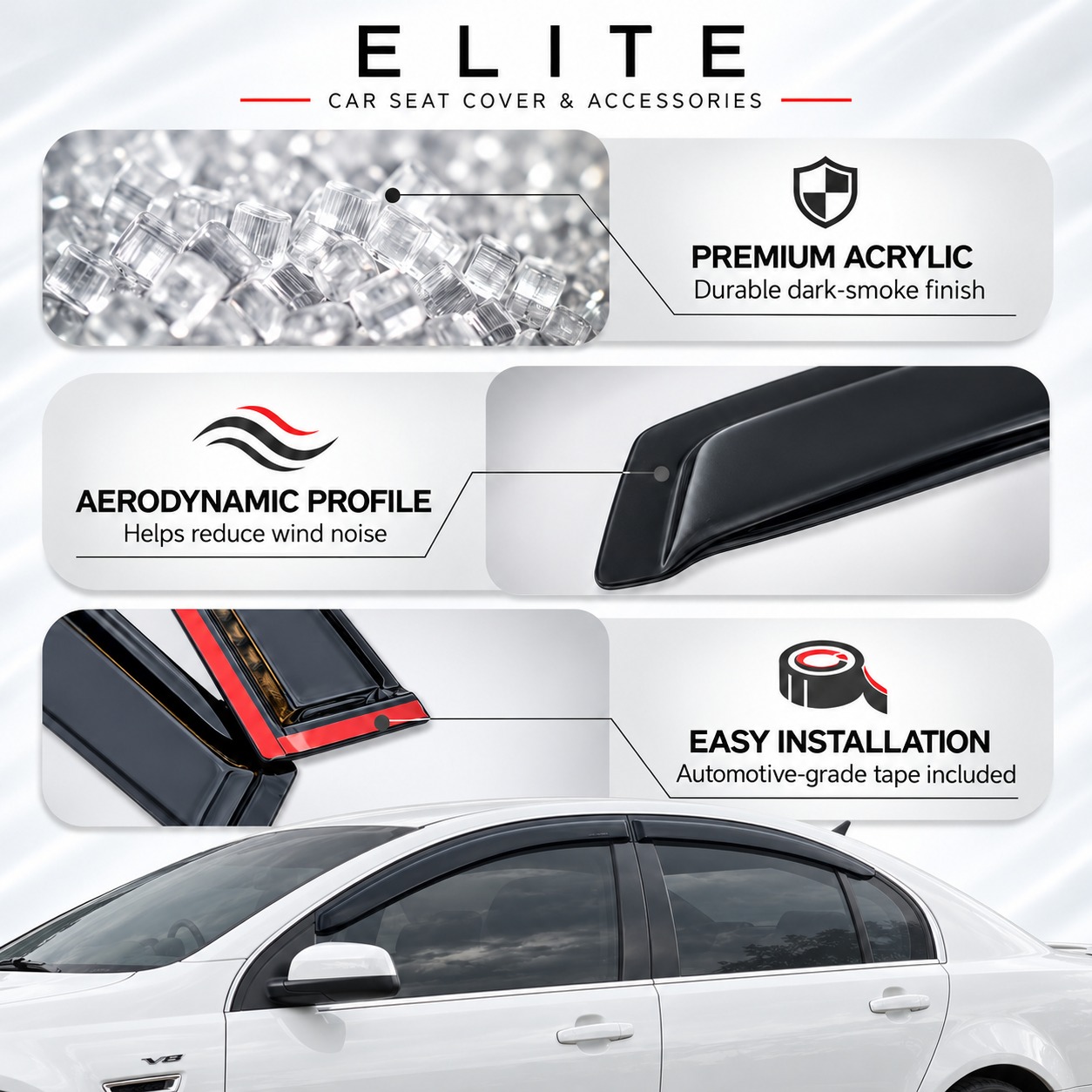 Weather Shields for Holden Commodore VE–VF Sedan 2006–2017 - Image 3