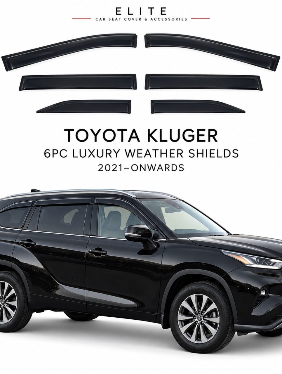 Luxury Weather Shields for Toyota Kluger 2021–Onwards – 6PCS