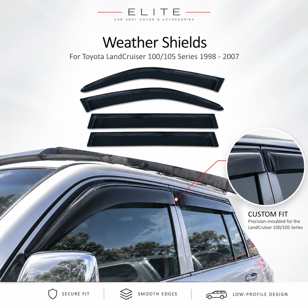 Weather Shields for Toyota LandCruiser 100/105 Series 1998–2007 - Image 4