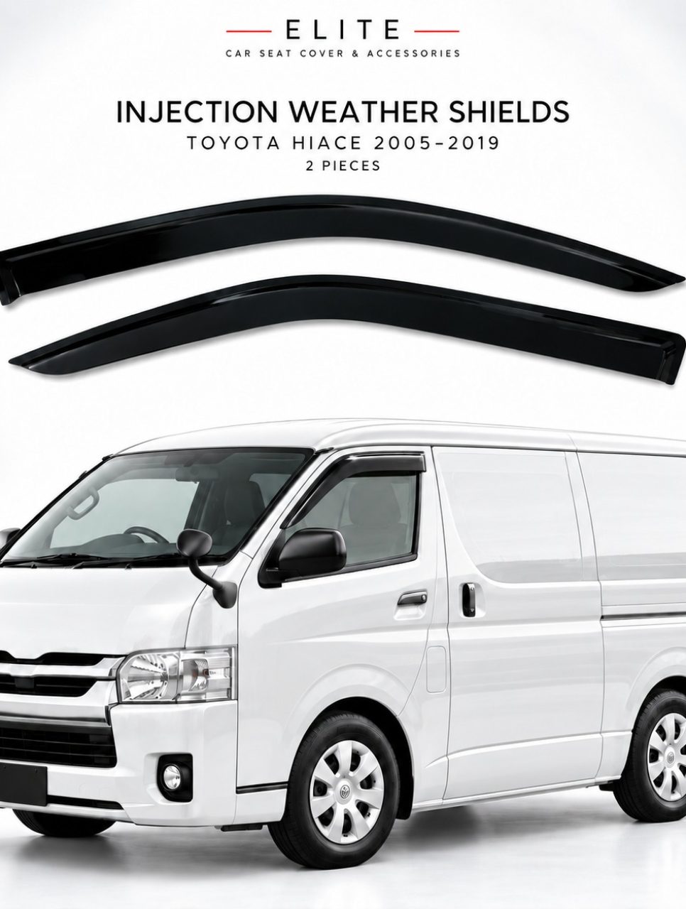 Weather Shields ForToyota HiAce 2005–2019 — 2 Piece