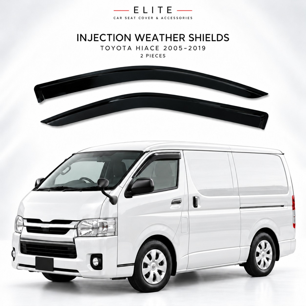 Weather Shields ForToyota HiAce 2005–2019 — 2 Piece