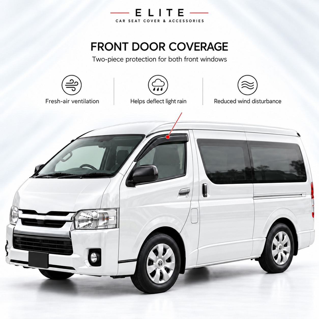 Weather Shields ForToyota HiAce 2005–2019 — 2 Piece - Image 2